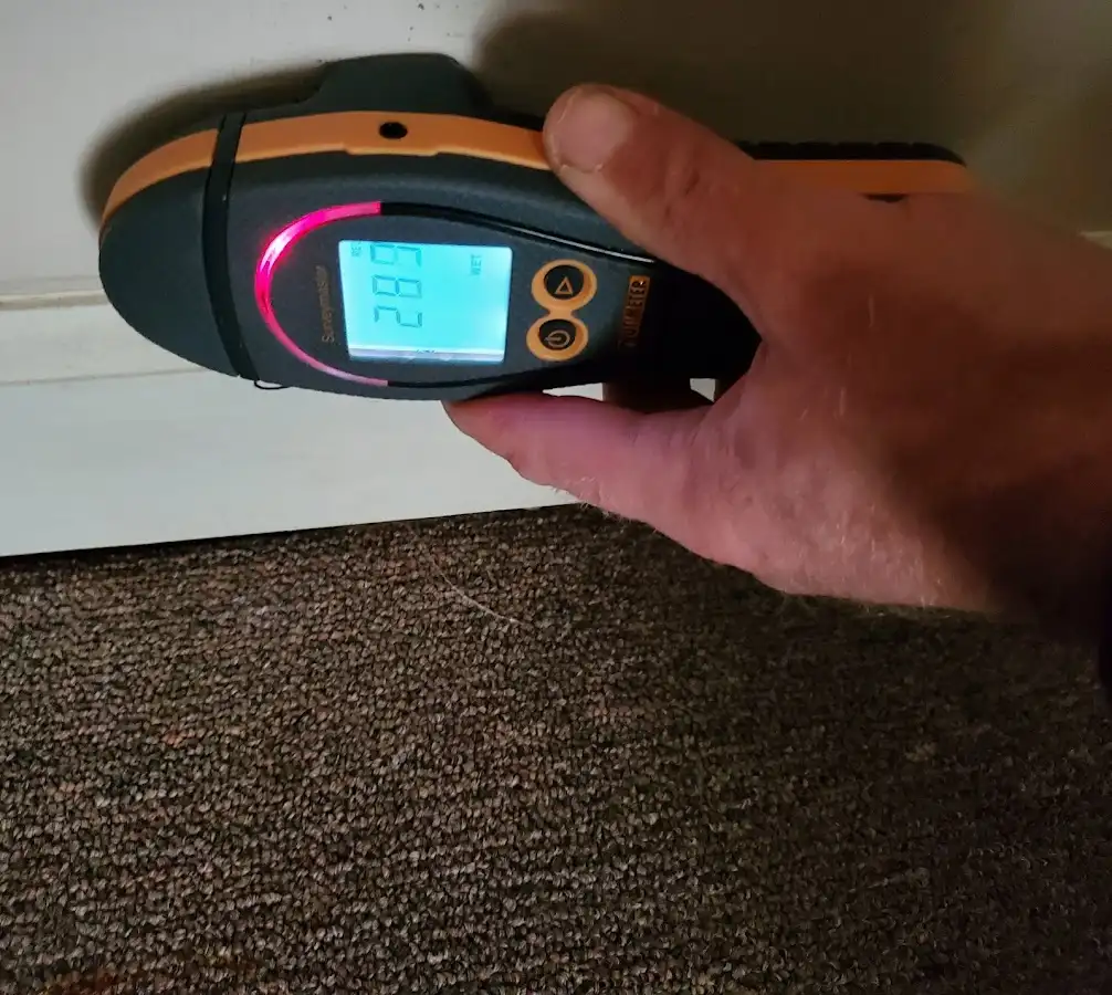 Moisture detection at baseboard during Sewage Cleanup & Sanitation in Yakima